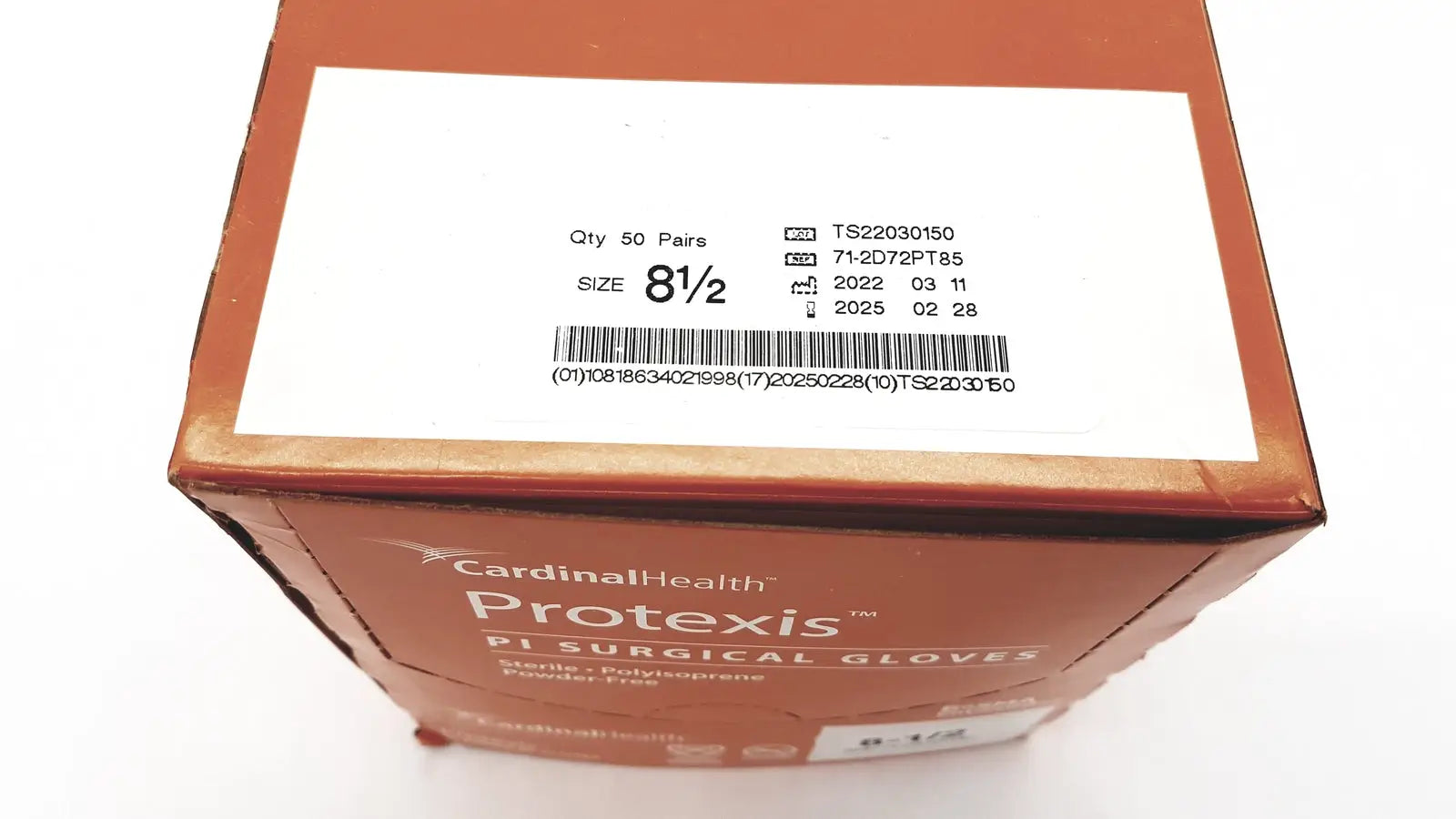 Cardinal Health Protexis PI Surgical Gloves Size: 8.5 EXP: 02/25