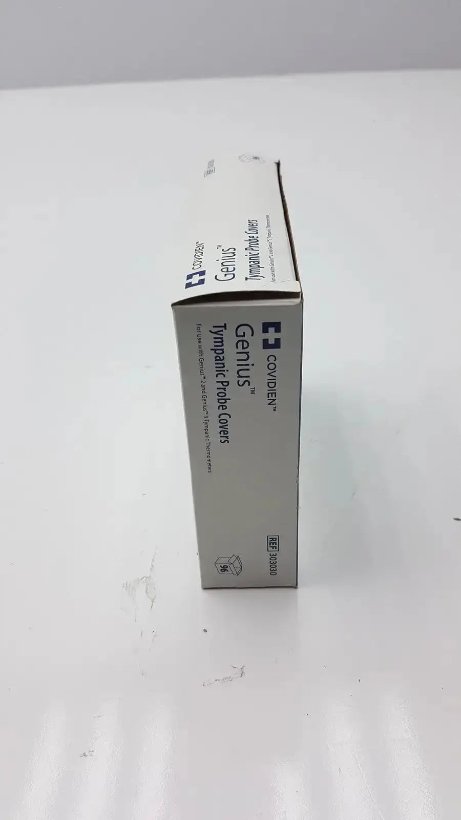 White cardboard box of cardinal health tympanic probe covers genius made from durable material for health genius use