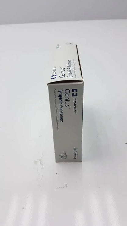White cardboard box of cardinal health tympanic probe covers genius made from durable material for health genius use