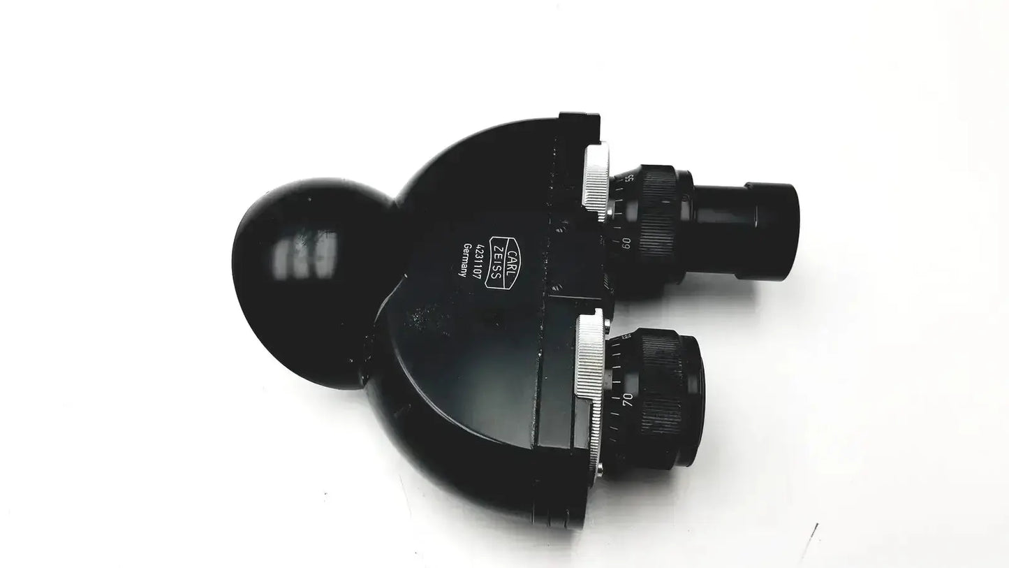 Black Carl Zeiss 4231107 Germany Kpl-W 12.5x binoculars with matte finish and silver-ringed focus knobs for buy used medical equipment