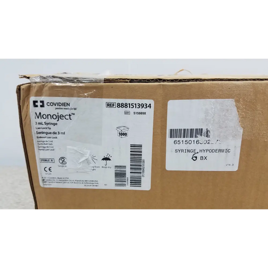 Case of 1000 Covidien Monoject 8881513934 3ml Syriinge - Syringe