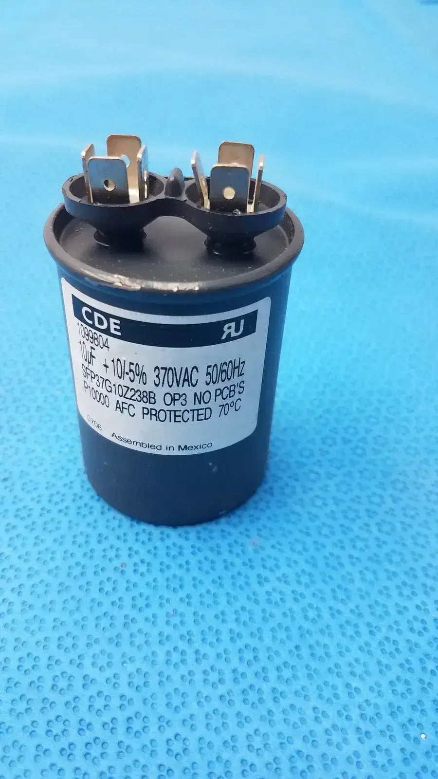 CDE 12.5uF ±10% 370VAC 50/60Hz Capacitor SFP37G12.5K238B-F Motor Start HVAC - Run