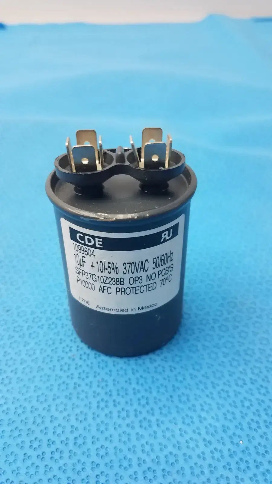 CDE 12.5uF ±10% 370VAC 50/60Hz Capacitor SFP37G12.5K238B-F Motor Start HVAC - Run