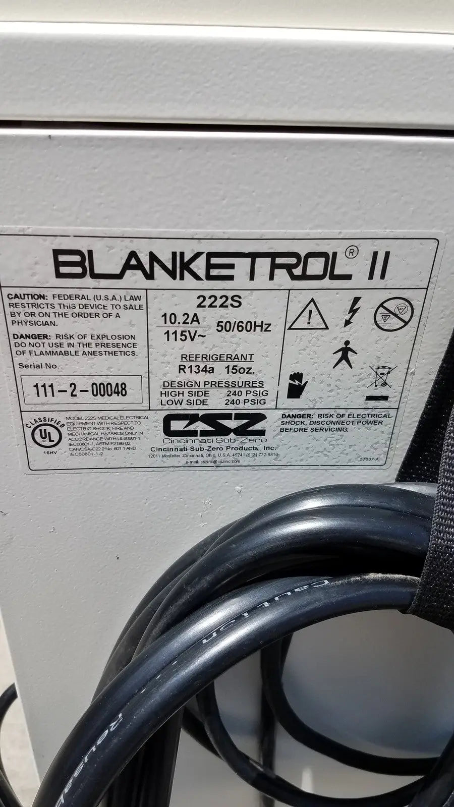 Cincinnati Sub-Zero Blanketrol II Model 222S - Patient Temperature Management System