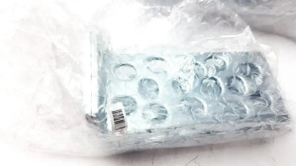 Rectangular metal tray with circular indentations wrapped in clear plastic for cisco catalyst 3850 rack mount kit