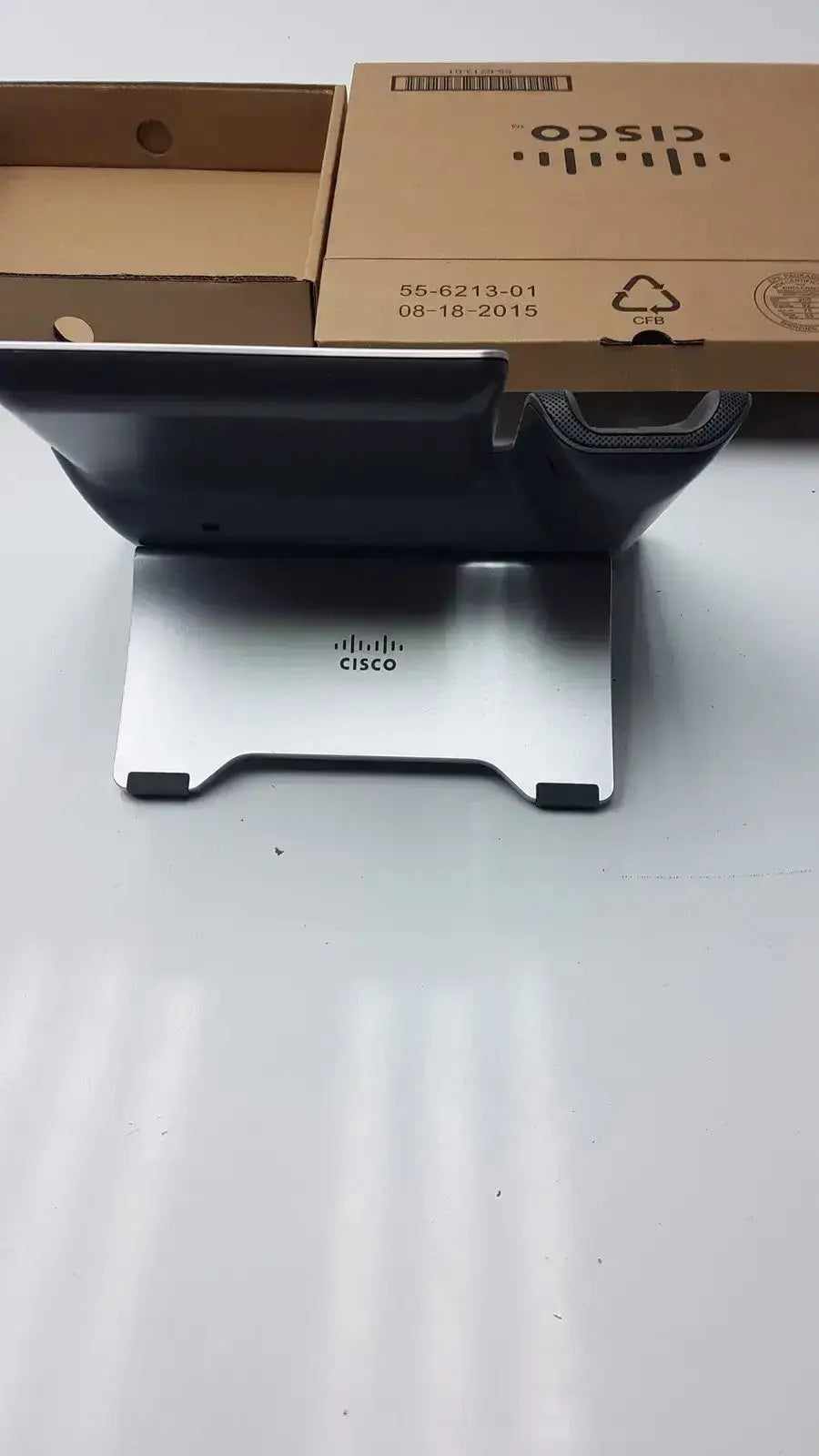 Black cisco cp-8841 ip phone color voip poe with silver metal stand for enhanced desk use