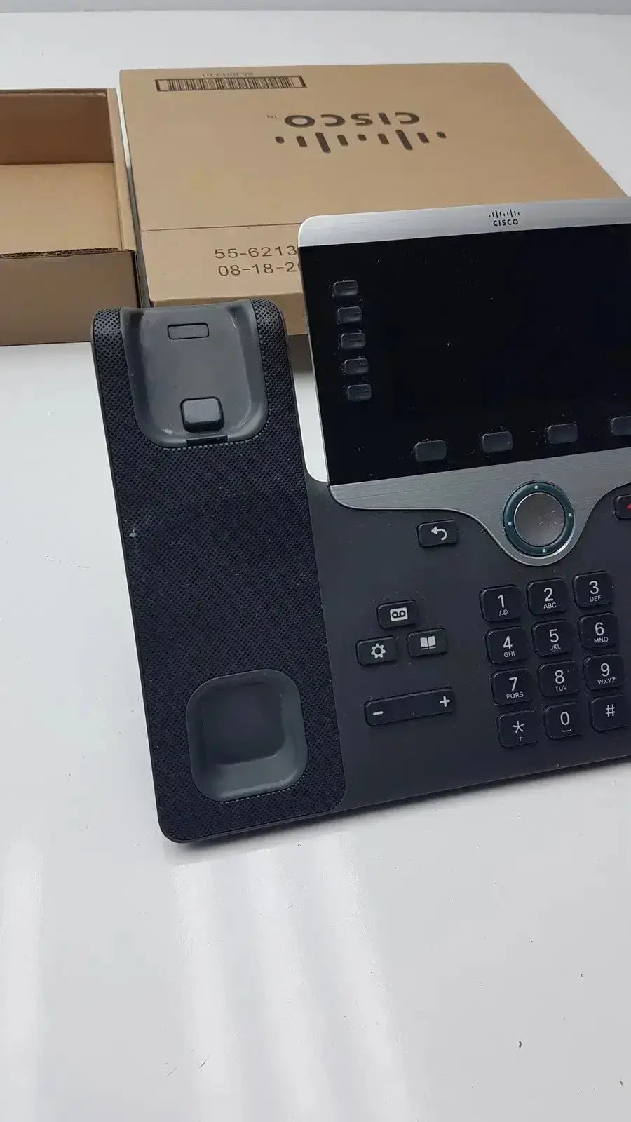 Black Cisco CP-8841 IP phone color VoIP with touchscreen display numeric keypad and PoE base for business use