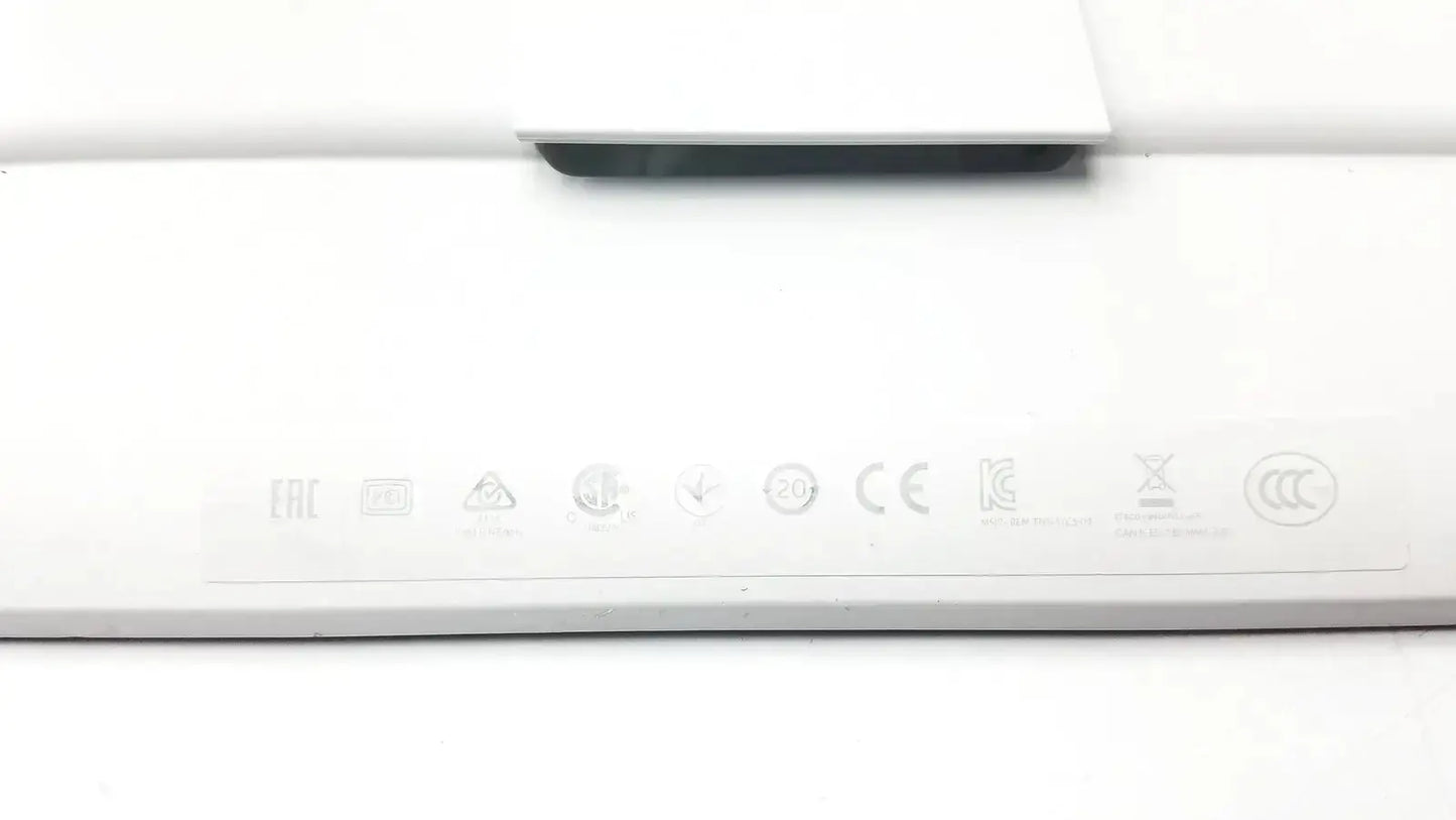 White rectangular matte finish cisco touch 10 control panel back with embossed certification logos used medical equipment for sale