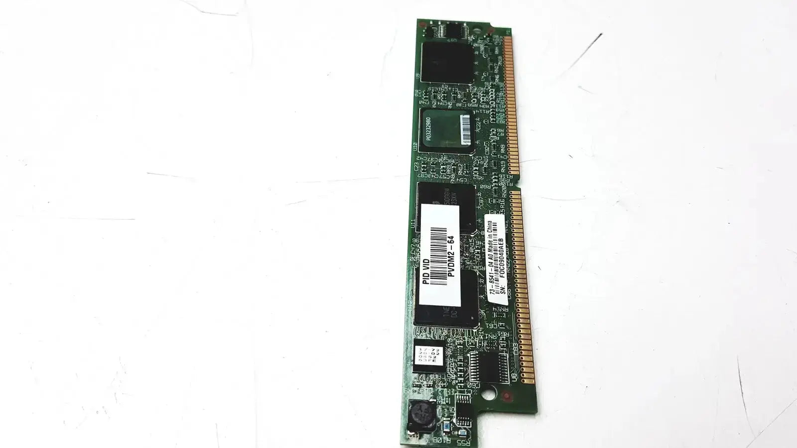 Green high density dsp module circuit board with gold contacts and black chips for cisco voice dsp module use