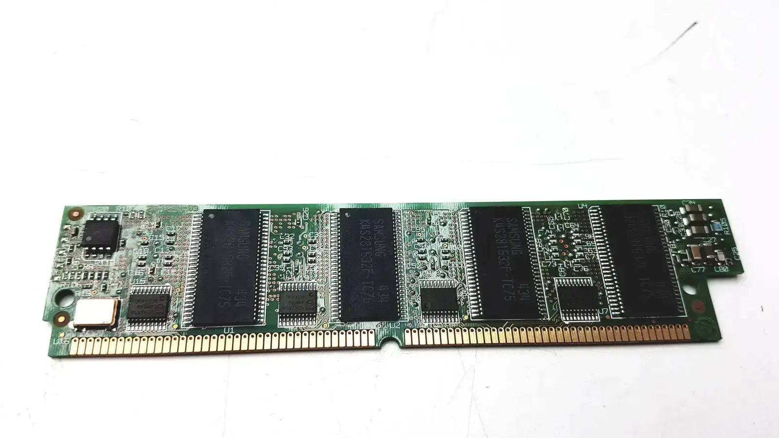 Green circuit board dsp module with black integrated circuits and gold contacts for cisco pvdm2-64 high density voice dsp module