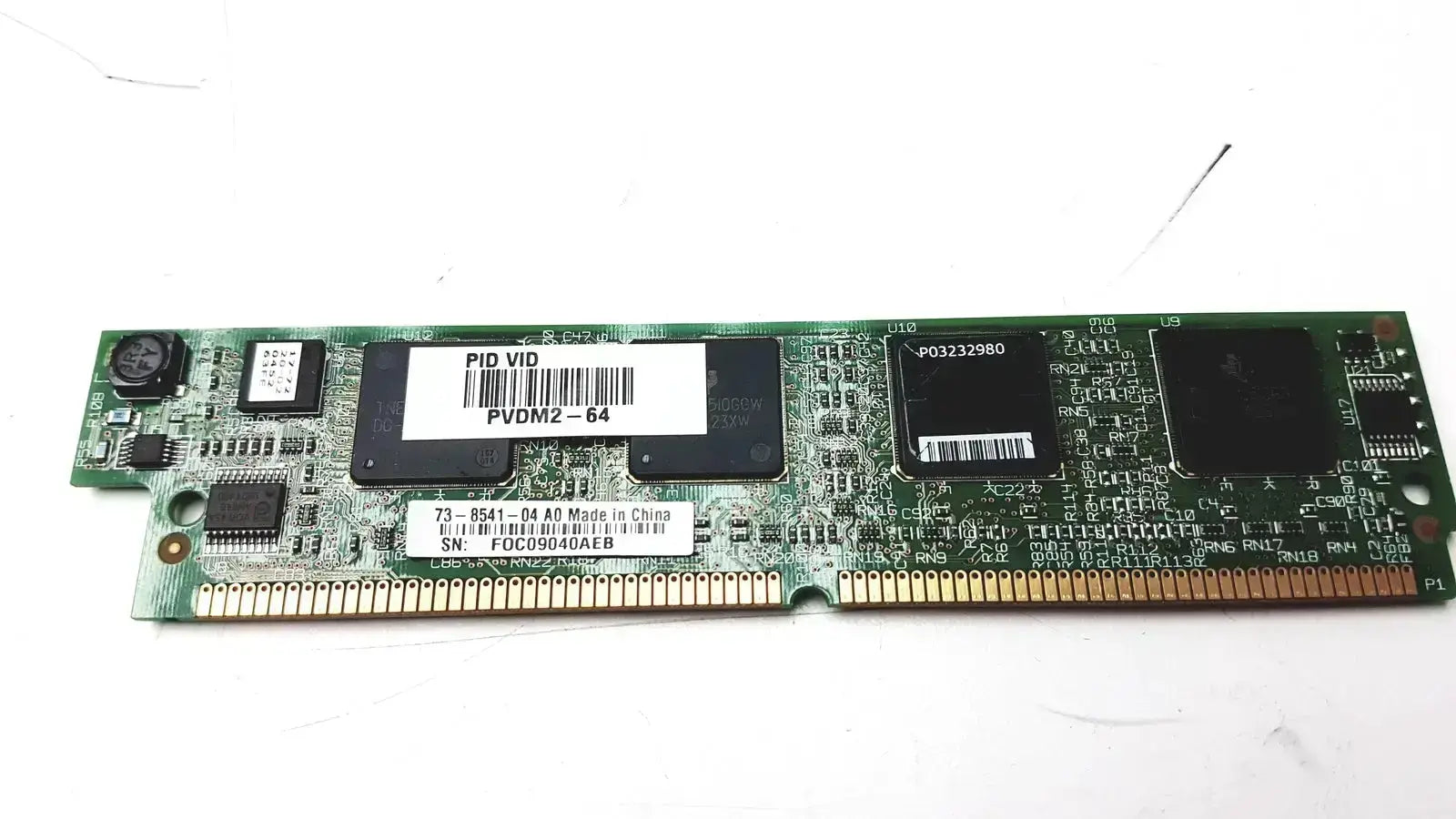 Green circuit board dsp module with black chips and gold contacts for cisco high density voice dsp module