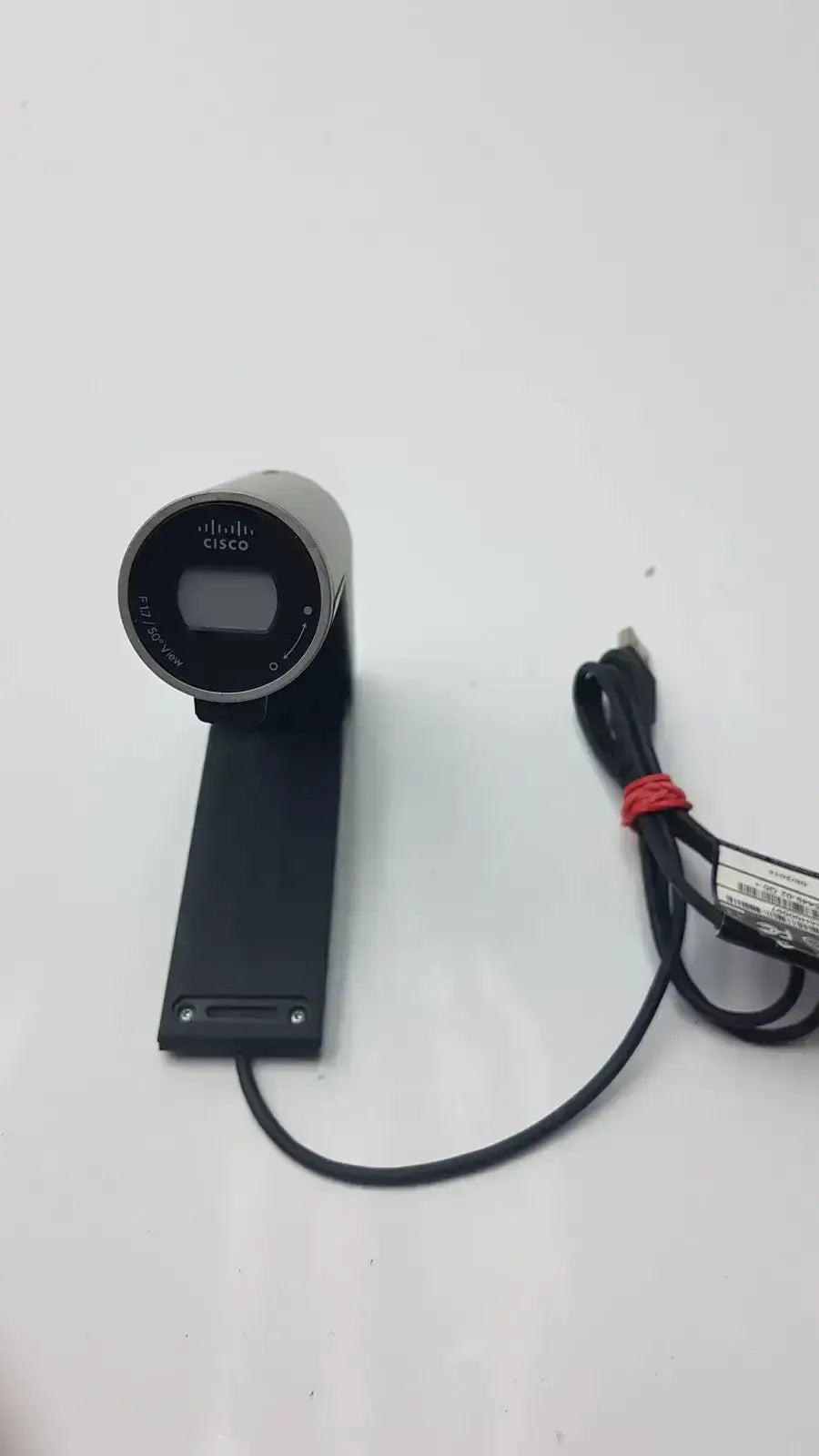 Black cisco telepresence precisionhd network camera with sleek cylindrical body and mounted base featuring circular lens cover