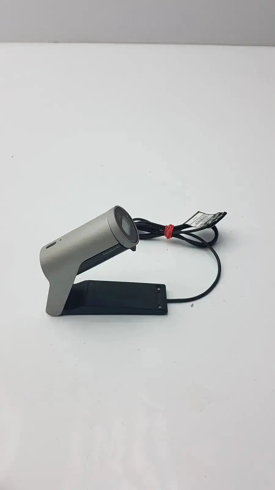 Gray and black cisco telepresence precisionhd webcam with sleek modern design mounted on a stand for video conferencing