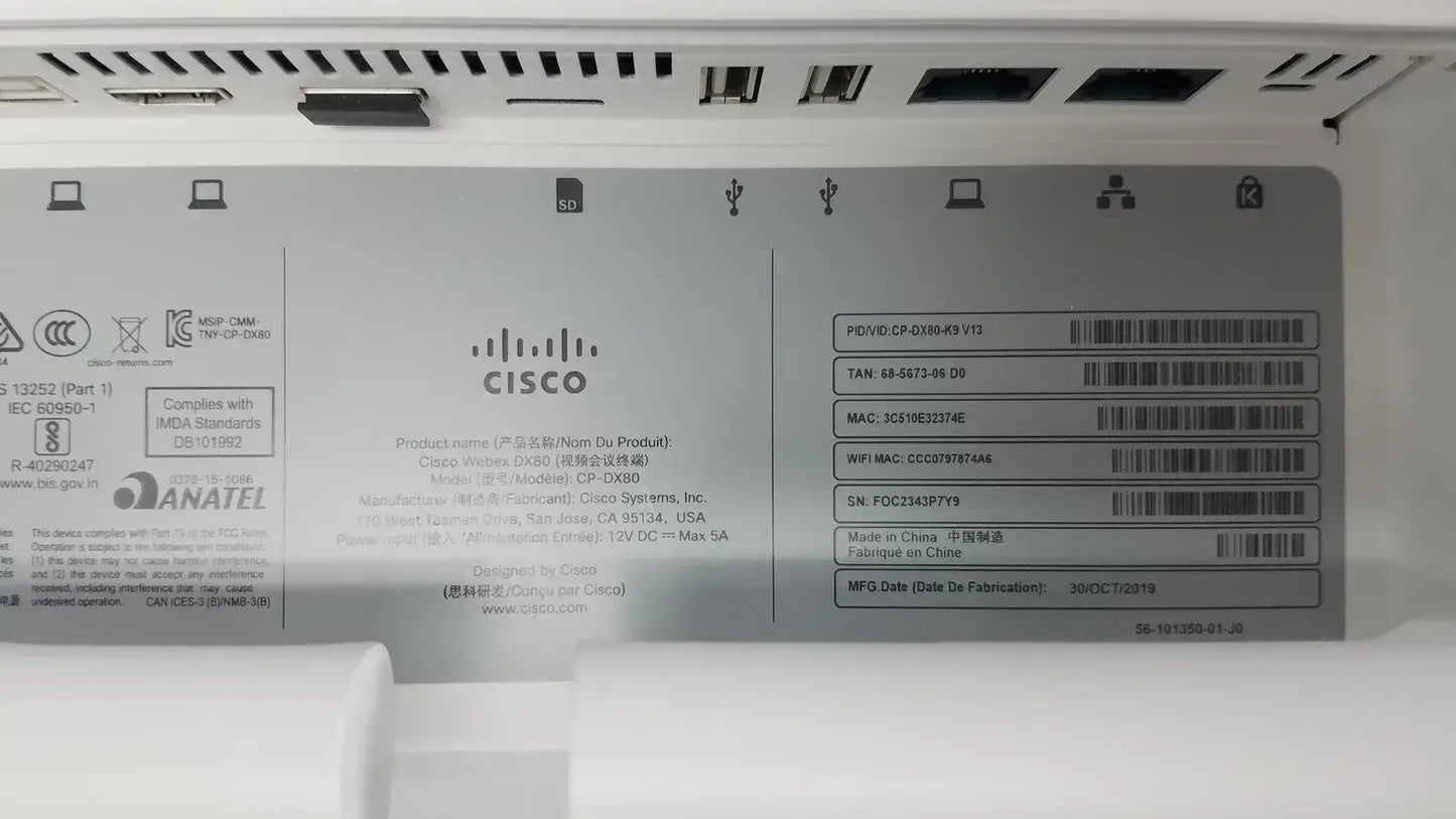 Cisco Webex DX80 Video Collaboration Touch Screen System
