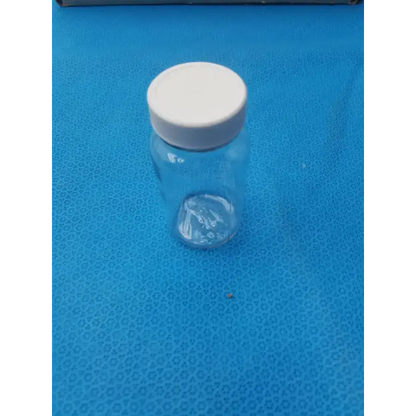 Clear PET Wide Mouth Packer Bottles with White Screw Top Cap - Lot of 24 - Laboratory