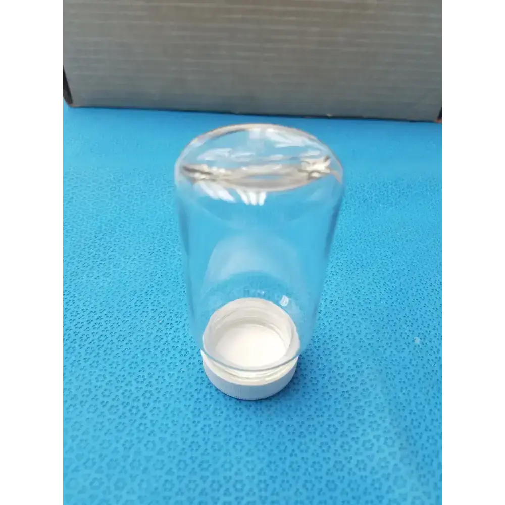 Clear PET Wide Mouth Packer Bottles with White Screw Top Cap - Lot of 24 - Laboratory