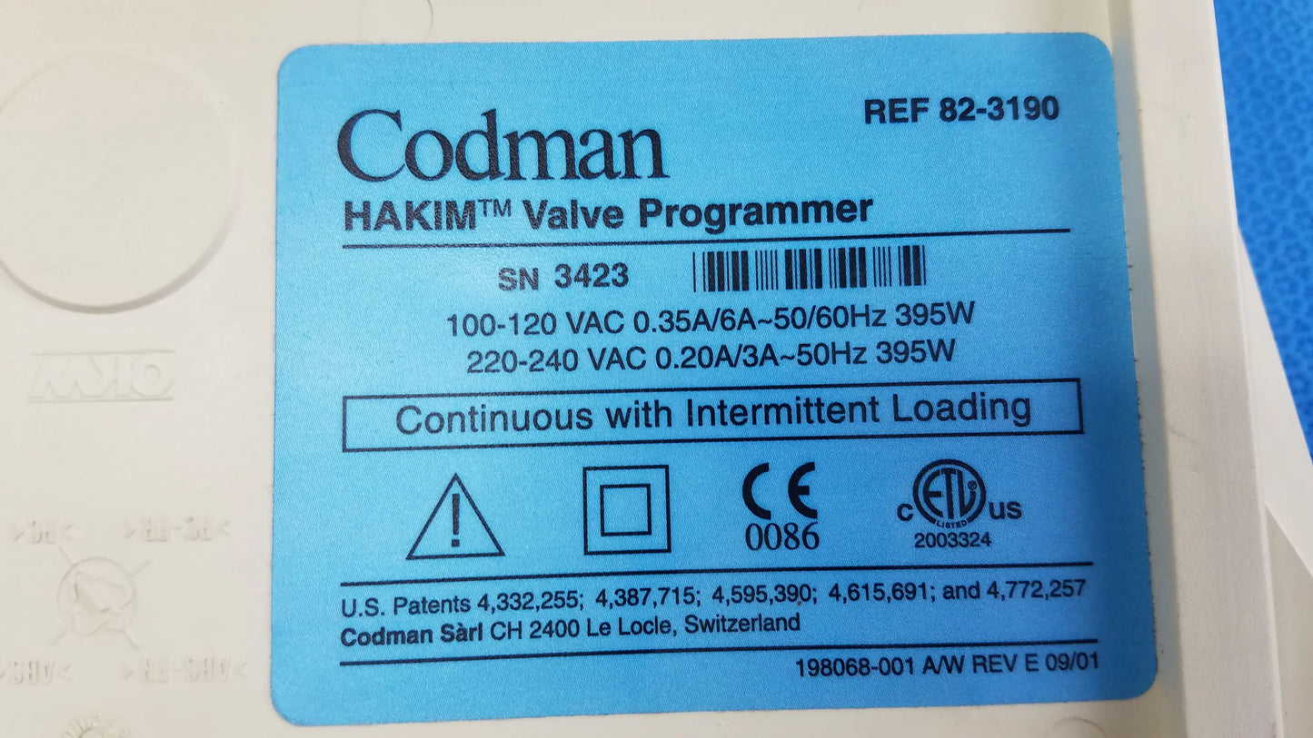 Codman Hakim Valve Programmer Ref 82-3190