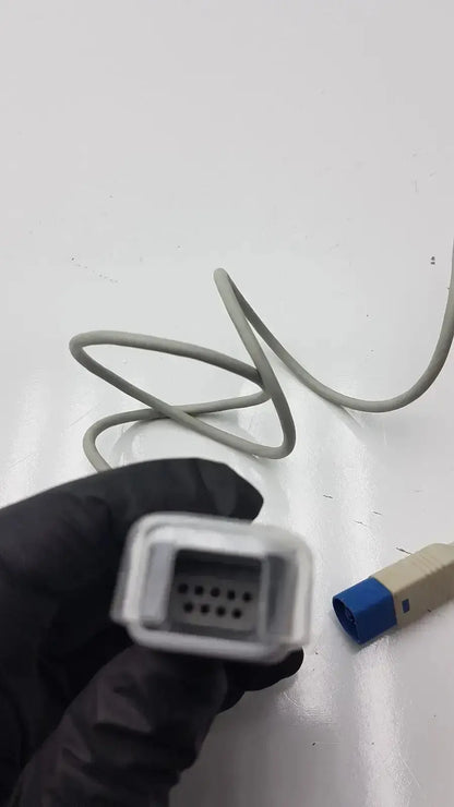 Gray compatible drager spo2 extension cable with white multi-pin rectangular connector for spo2 extension use