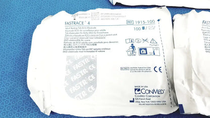 ConMed 1915-100 Fastrace 4 Adult Resting Tab ECG Electrode - Lot of 3 (Expired)