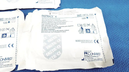 ConMed 1915-100 Fastrace 4 Adult Resting Tab ECG Electrode - Lot of 3 (Expired)