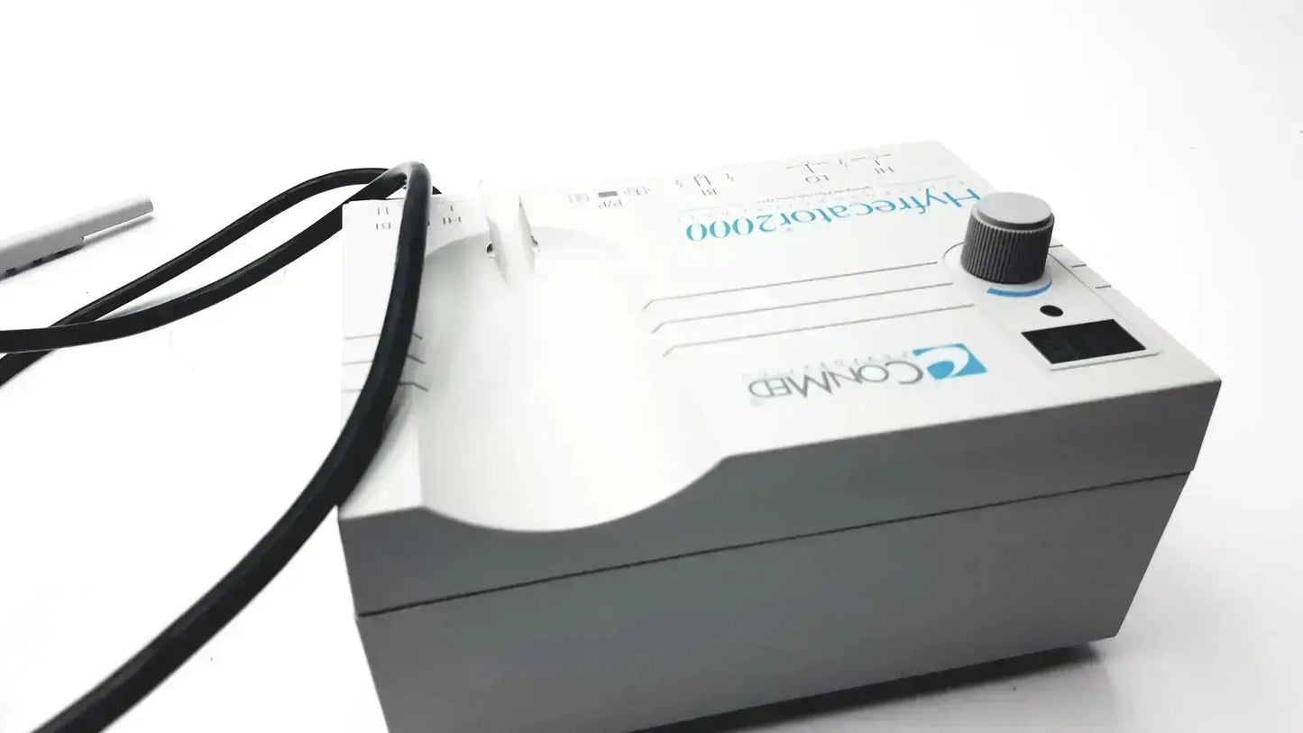 White and gray conmed hyfrecator 2000 model 7-900-115 desiccator with black power cord used medical equipment for sale