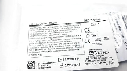 White paper label for conmed hyfrecator 2000 model 7-900-115 wall mount kit for buy used medical equipment sale