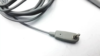 Gray coiled cable with gray plastic connector and metallic pin for conmed hyfrecator 2000 model used medical equipment for sale