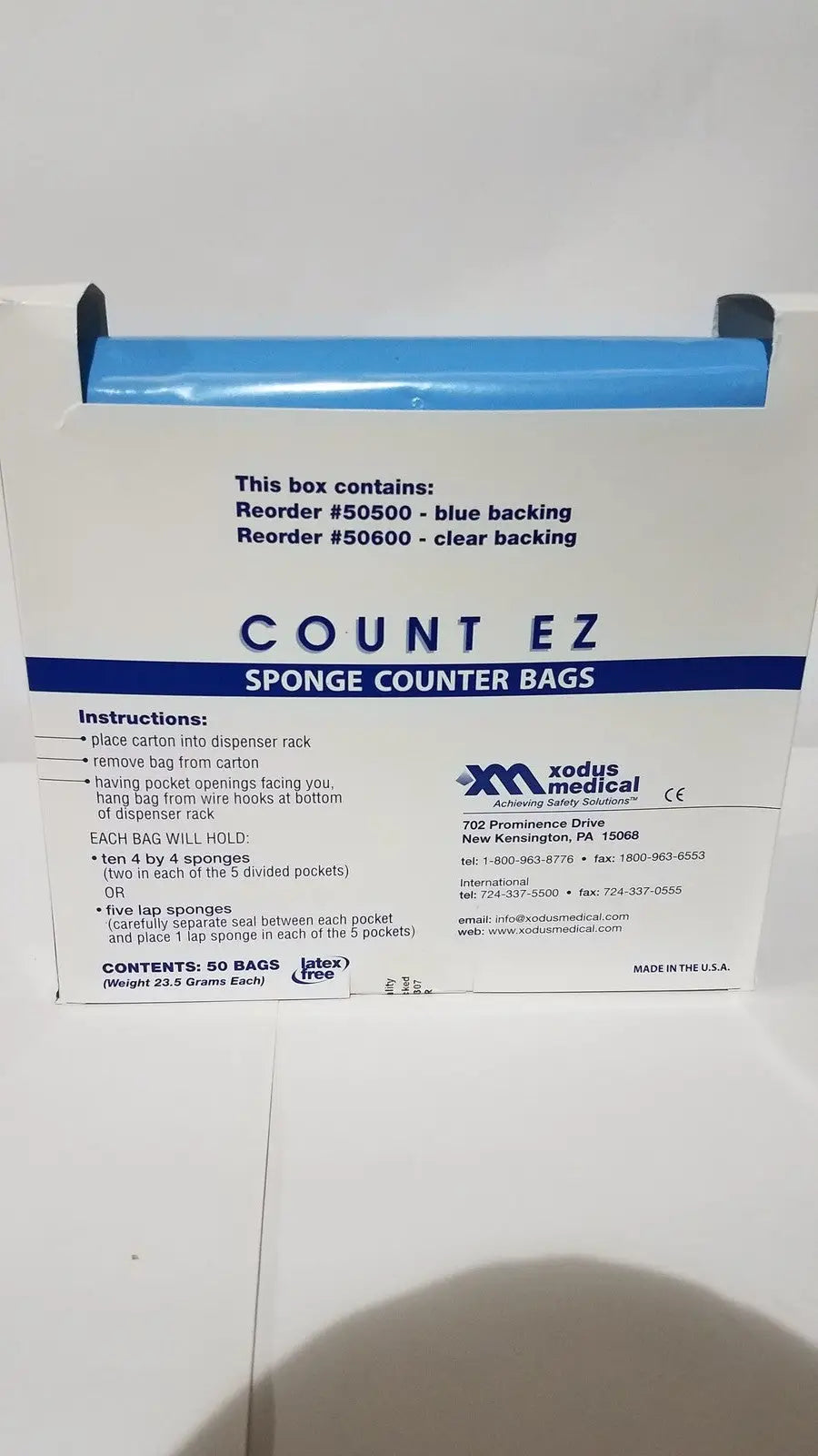 Count EZ Sponge Counter Bags 50500 – Surgical Count Bags, Sterile, Disposable