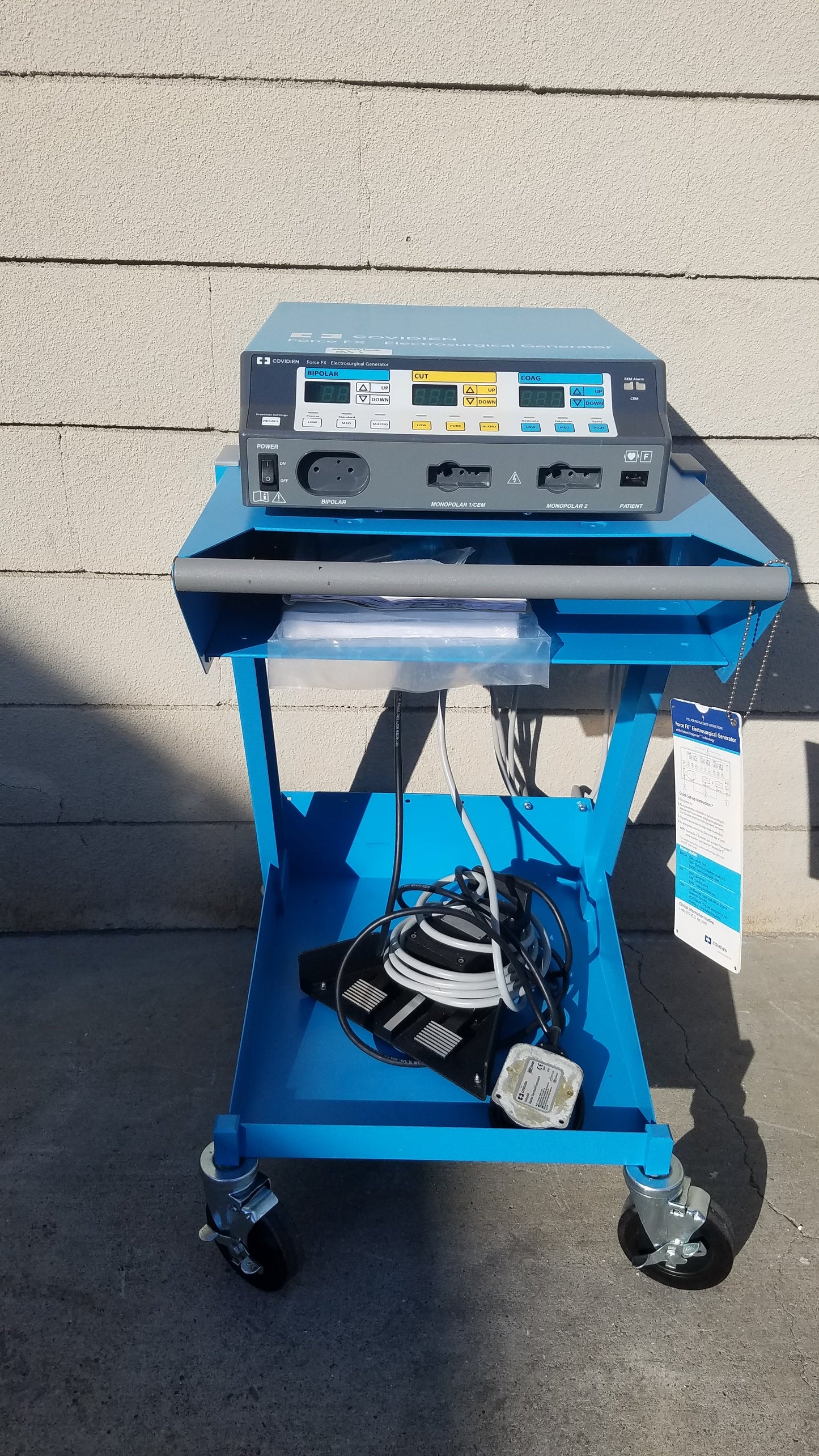 Covidien Force FX-C Electrosurgical Generator ESU with E6009 E6008 And Trolley - (ESU)