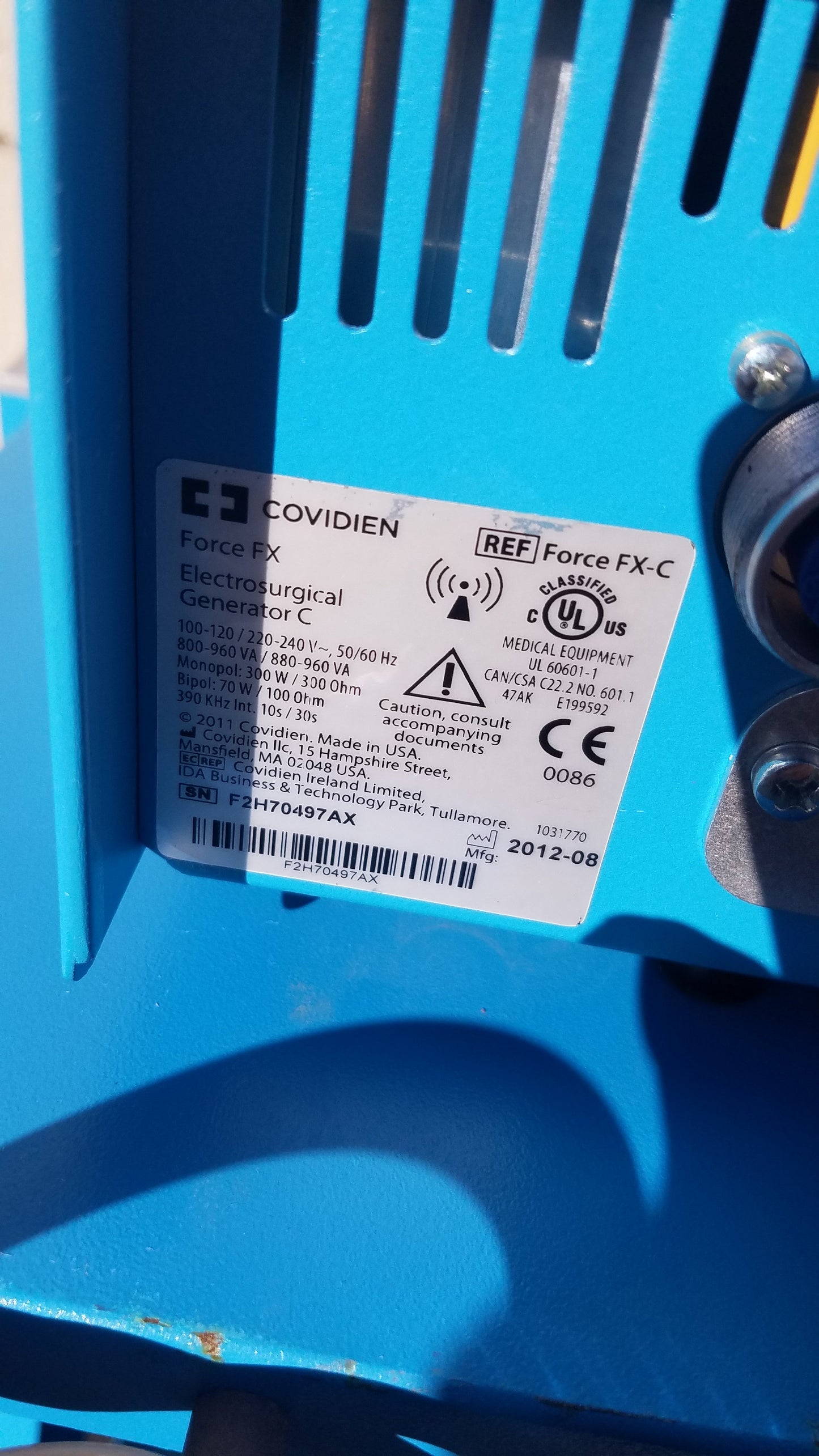 Covidien Force FX-C Electrosurgical Generator ESU with E6009 E6008 And Trolley - (ESU)