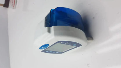 White and blue digital blood pressure monitor with curved plastic casing for covidien kangaroo enteral feeding pump device