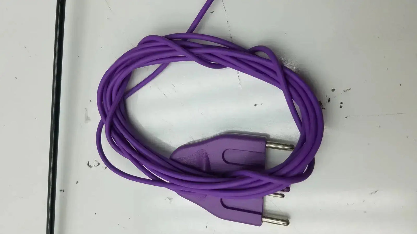 Purple coiled power cord with two-prong plug for covidien ligasure maryland jaw sealer divider 5mm 44cm surgical device