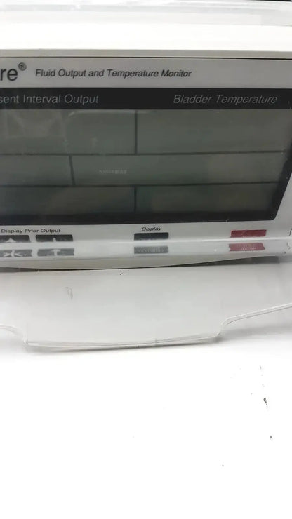 White plastic criticore fluid output and temperature monitor model 000002n with digital bladder temperature display
