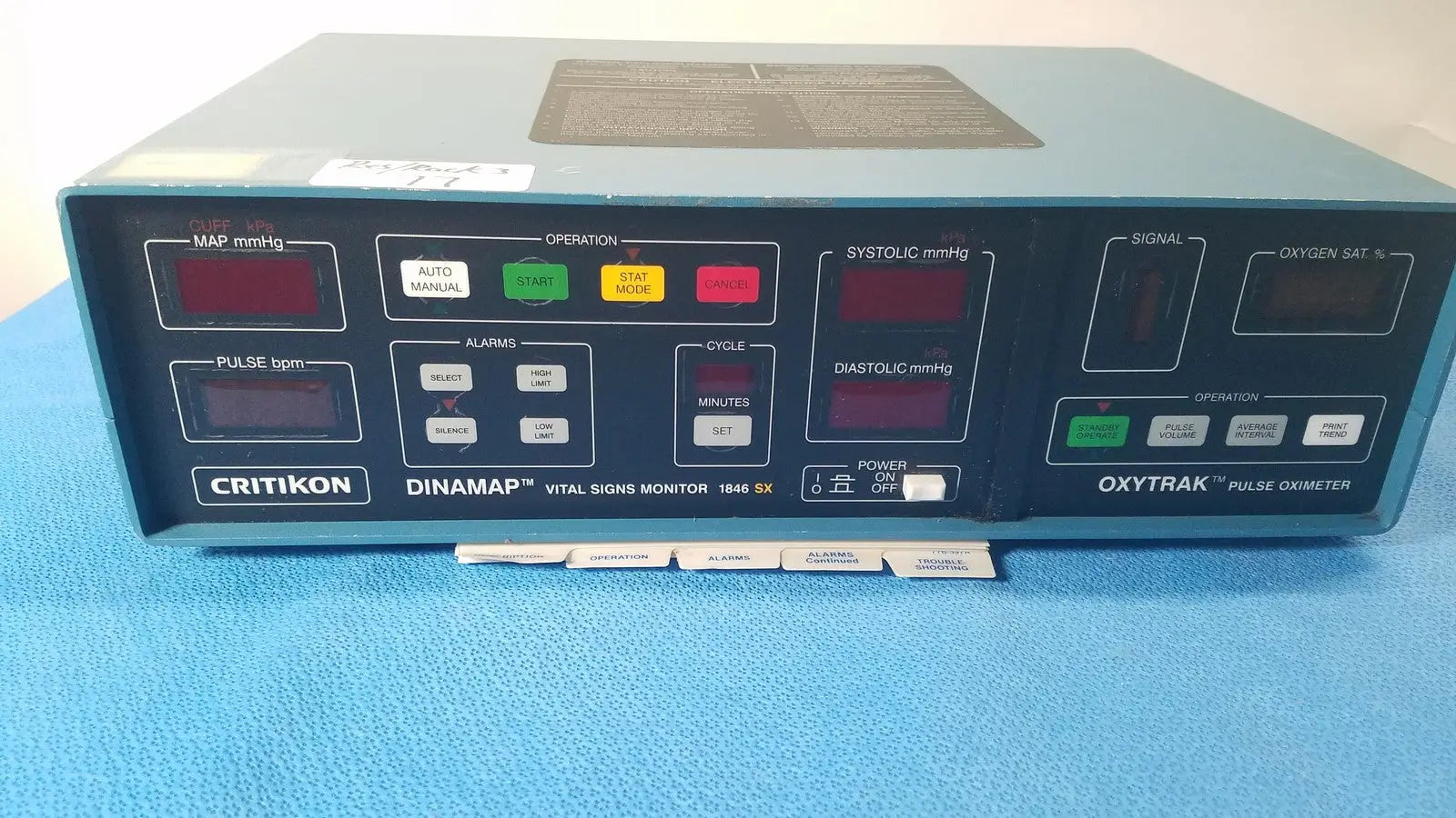 Critikon Dinamap 1846 SX Vital Signs Monitor with Oxytrak Pulse Oximeter