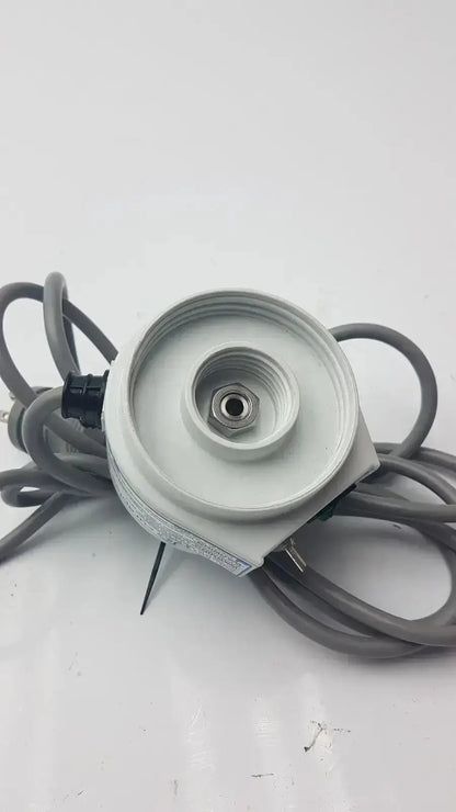 Gray plastic electric motor with coiled gray power cord and black connector for curaplex 301-p2001 humidifier heater p2001c