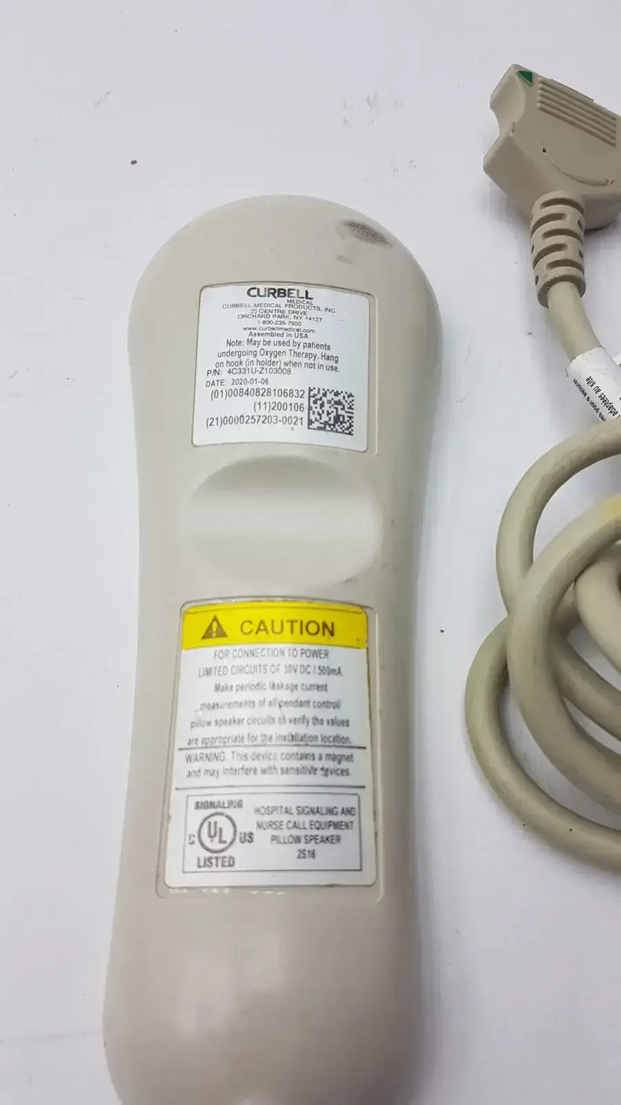 Curbell 4C331U-Z103008 Gen4 Pillow Speaker Remote Controller