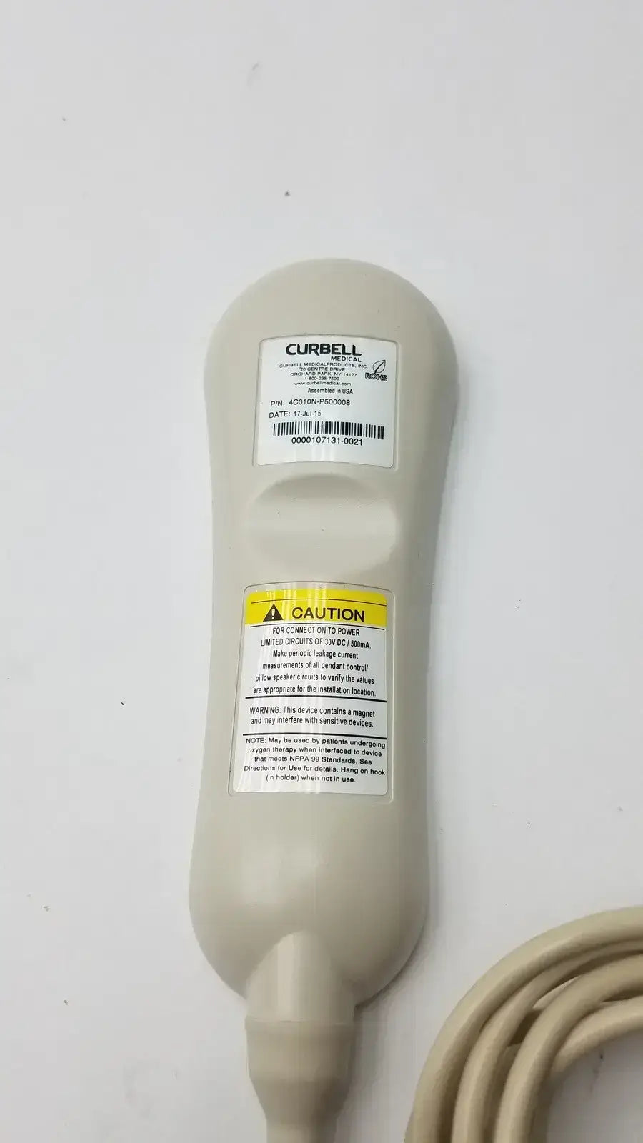 Curbell Gen4 Pillow Speaker Nurse Call Remote P/N: 4C010N-P500008