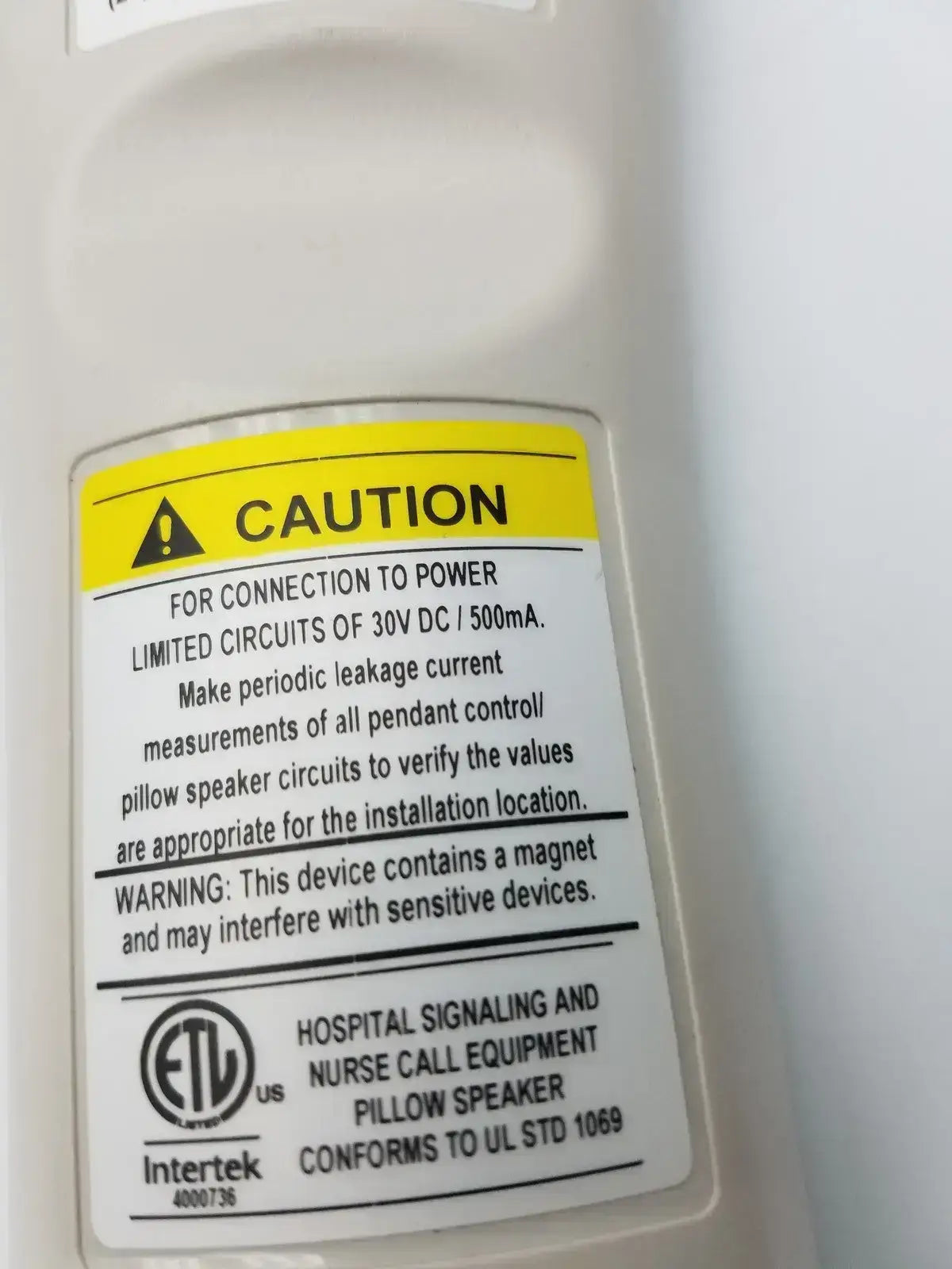 Curbell Getwell Network Nurse Call Remote P/N 4E370E-1013468