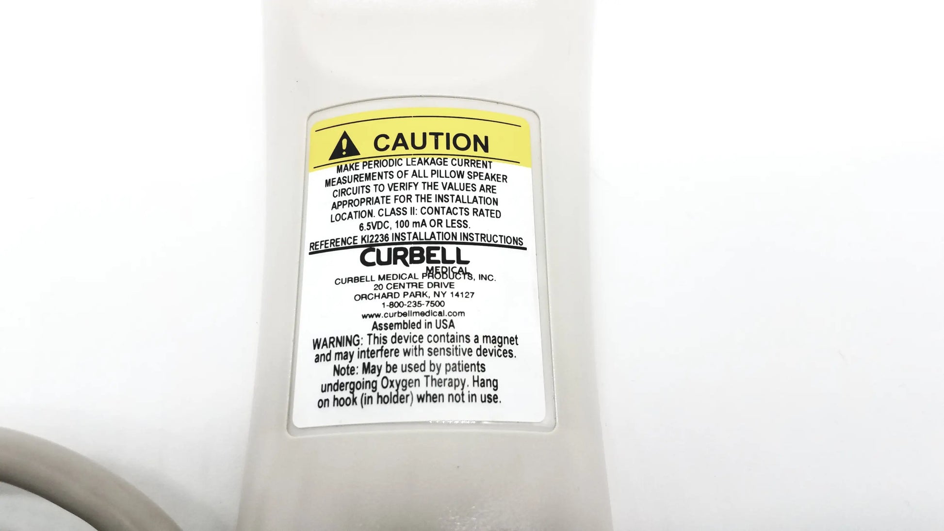 Curbell Getwell Network Nurse Call Remote P/N 5I4113U - C01023A