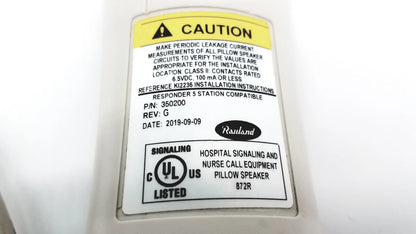 Curbell Rauland 350200 Pillow Speaker Nurse Call Remote