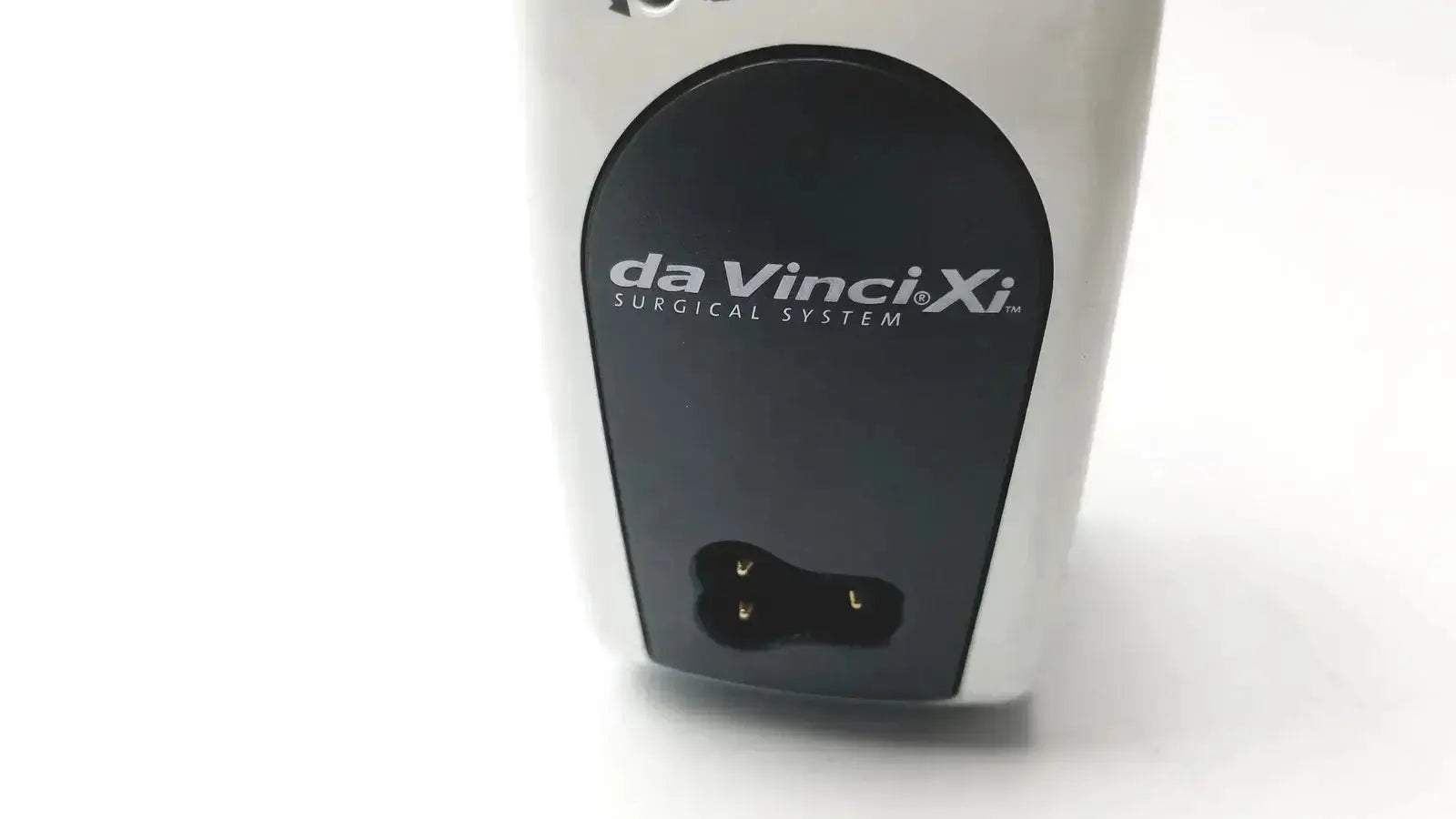 White and black da vinci xi surgical system featuring fenestrated bipolar forceps 8mm with sleek curved design