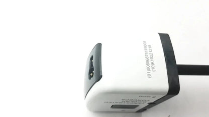 White and black dual usb wall charger with compact rectangular design shown alongside fenestrated bipolar forceps 8mm product
