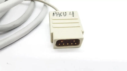 Beige medical-grade mon aic network connector with gray cable marked pxc0 4 for Datex-extension 20ft cable