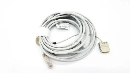 Gray coiled datex-extension mon aic network cable 20ft with rj45 connector and db9 serial port on ends