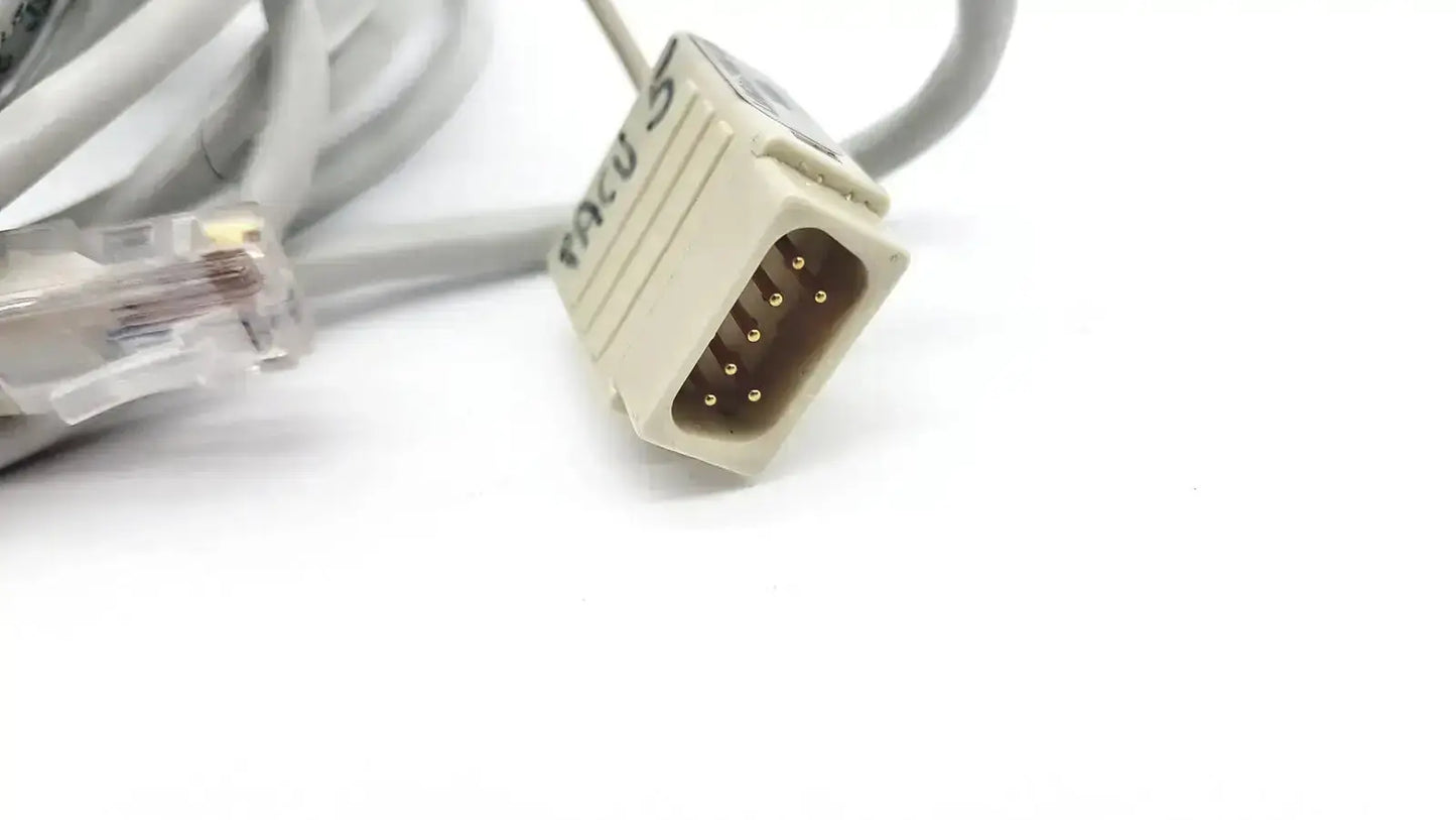 Beige 9-pin d-sub network cable with gold-plated contacts and gray cable for mon aic network 6m length