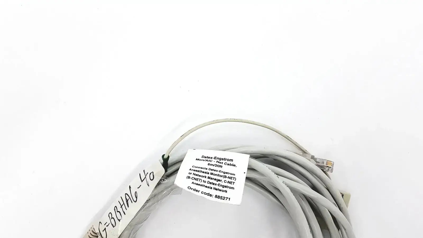 Datex-Extension Mon/AIC Network Cable 6m/20ft Length - Order Code 885271 - Medical Equipment