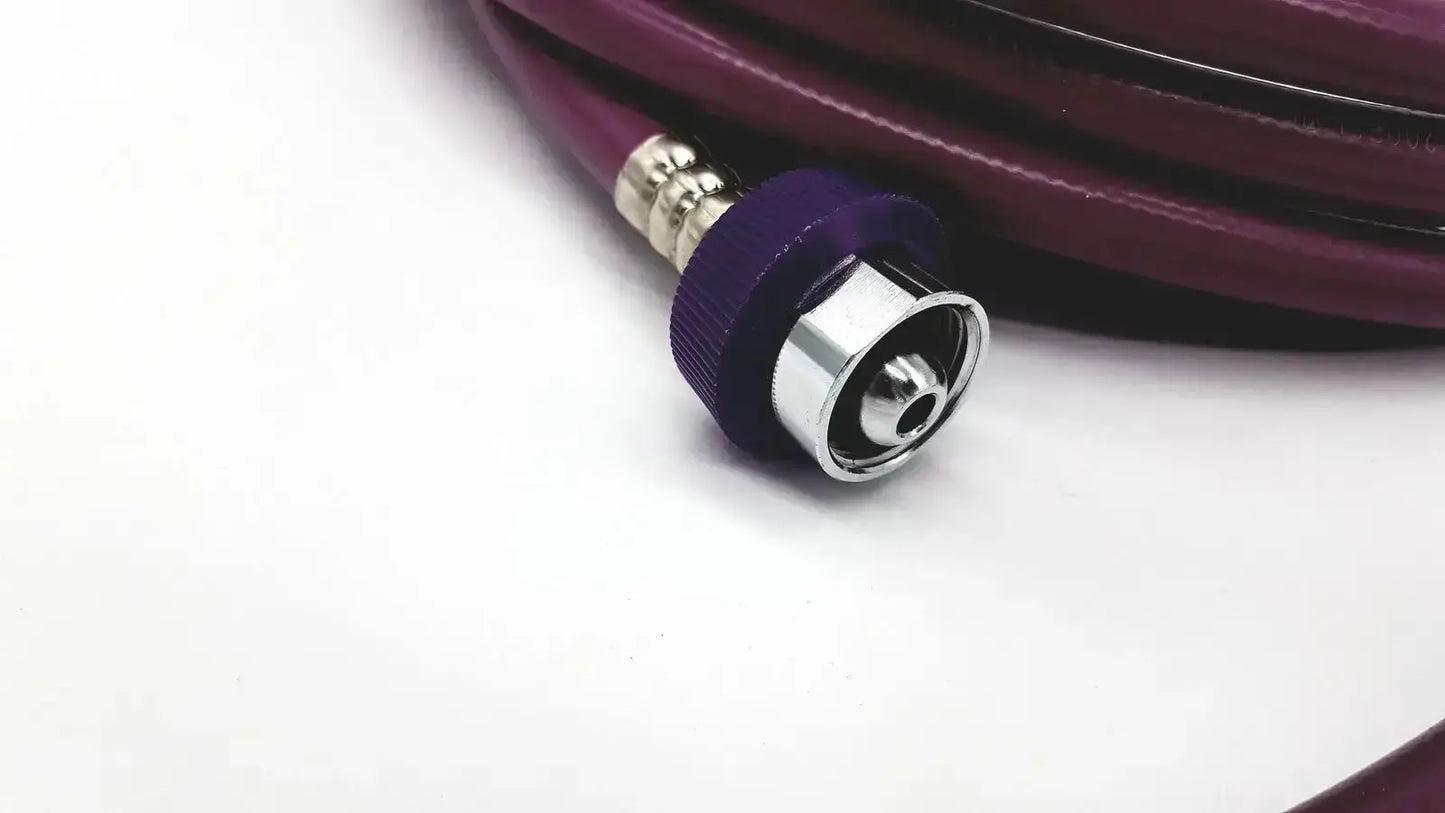 Purple datex ohmeda hose assembly evacuation with chrome and purple threaded connector for medical use