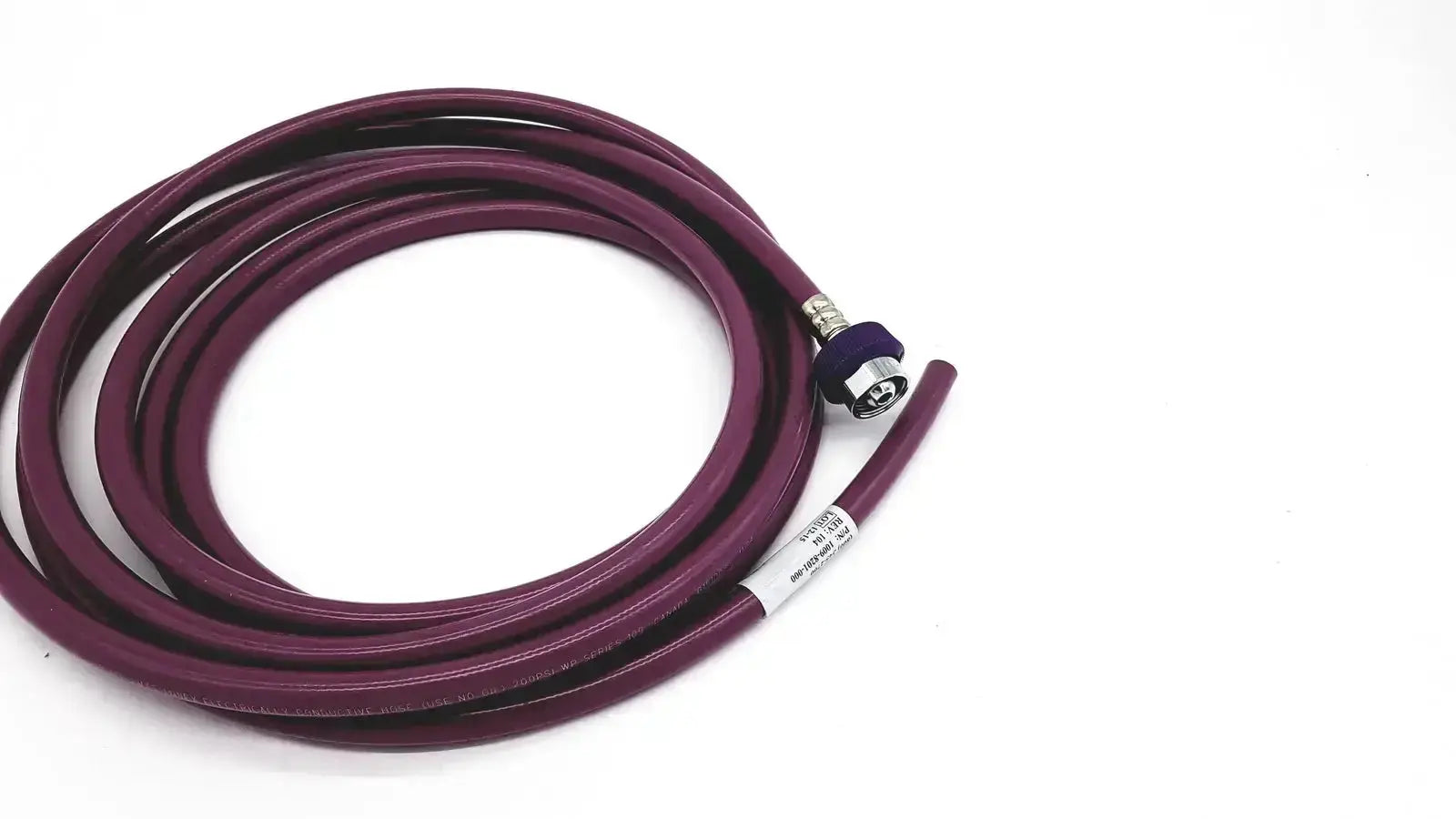 Datex ohmeda hose assembly evacuation magenta with maroon flexible hose metallic connector and purple cap
