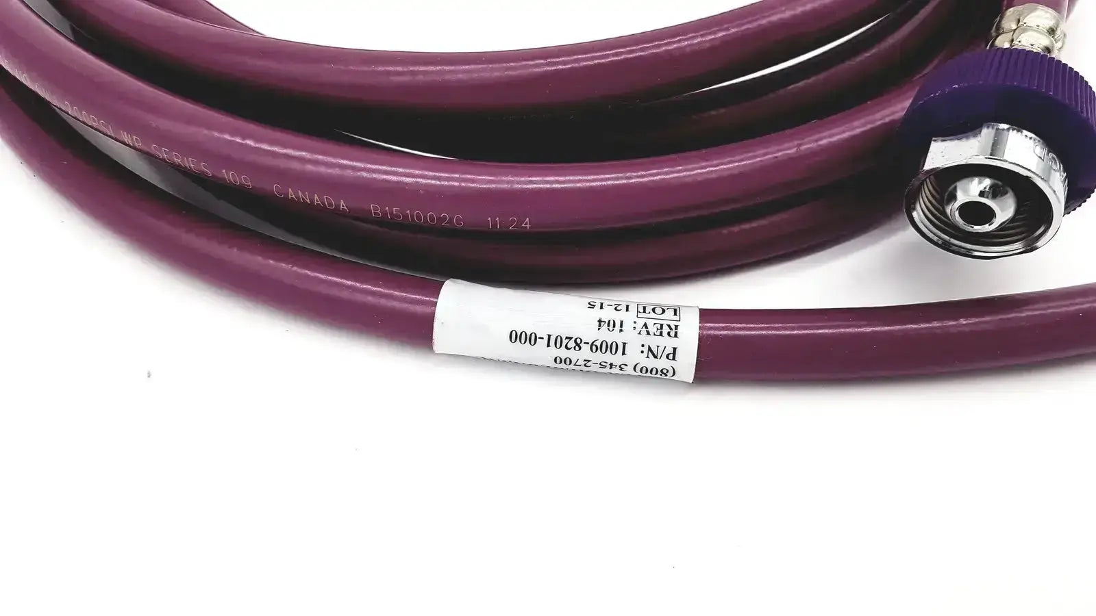 Datex ohmeda purple hose assembly evacuation with metallic connector and black inner lining for medical use
