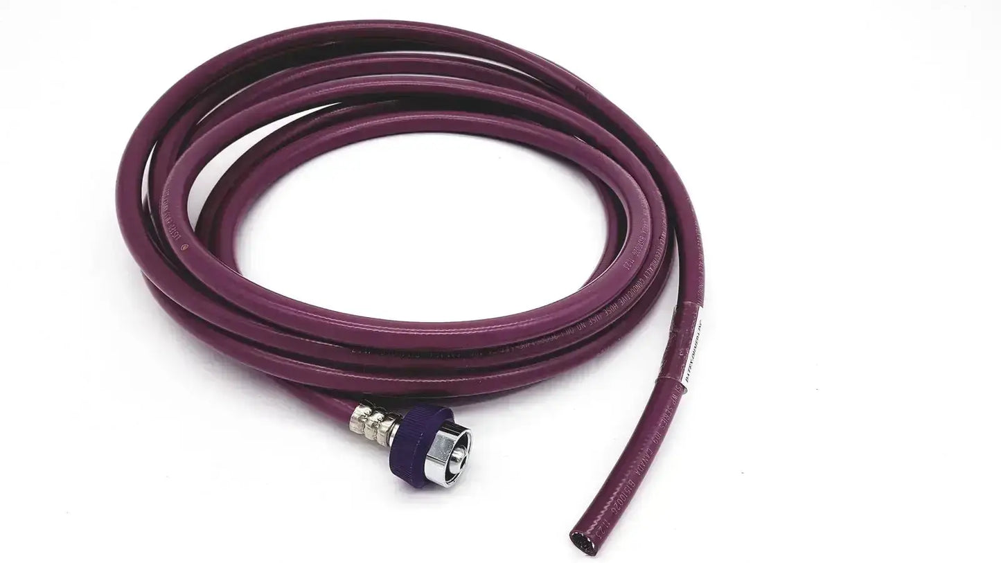 Purple coiled hose assembly evacuation with metallic connector and blue cap for datex ohmeda 1009-8201-000 product